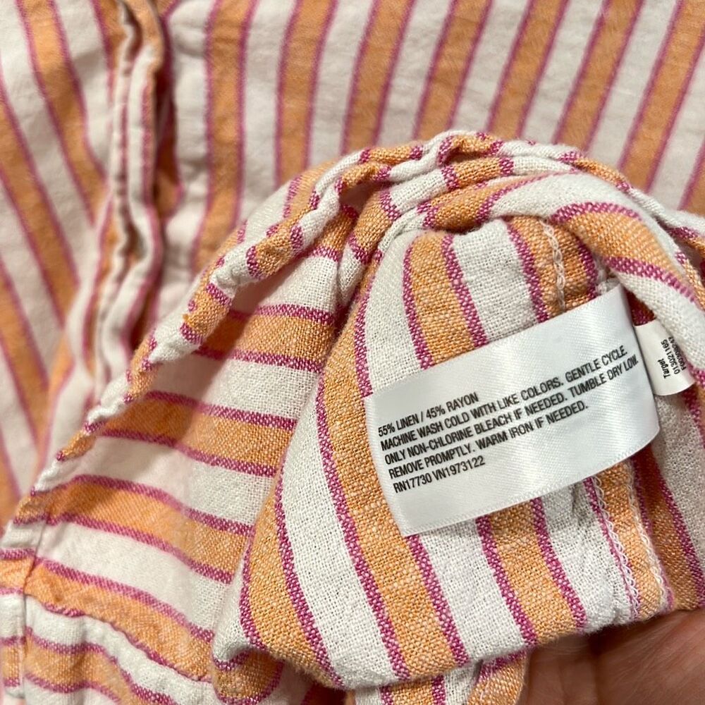 Universal Thread Linen Stripe Button Down Small - Picture 3 of 4